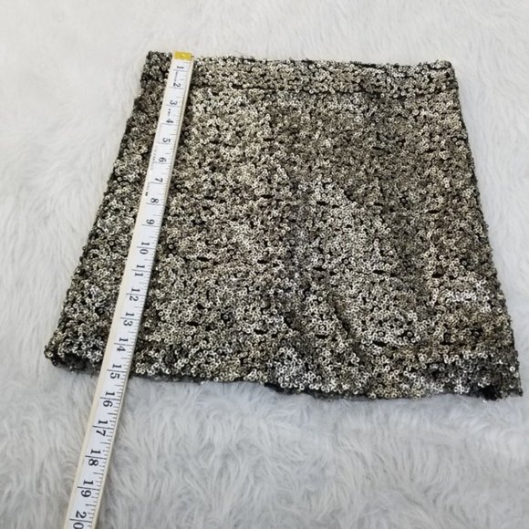 Native Rose For LF Gold Sequin Kesha Shimmer Mini Skirt Women's Size 8 - Picture 7 of 8